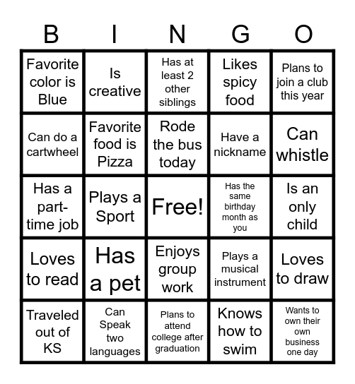 "In the KNOW" Back to School Bingo Card