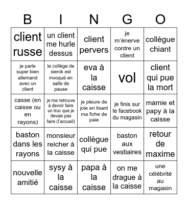 Bingo Delhaize Bingo Card