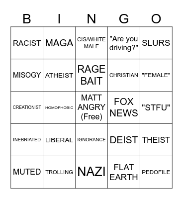 The Line Bingo Card