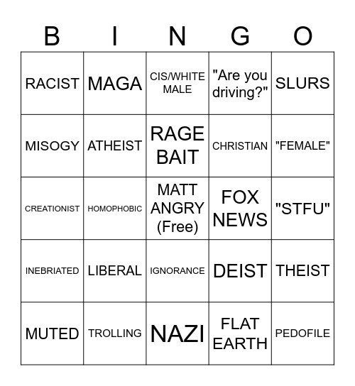 The Line Bingo Card