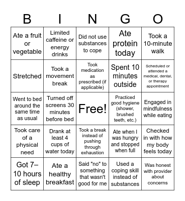 "PLEASE" Bingo Card