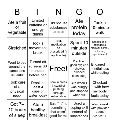 "PLEASE" Bingo Card