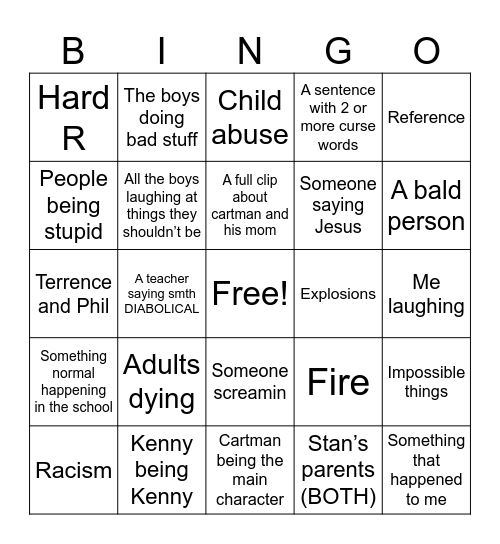 SP bingo Card