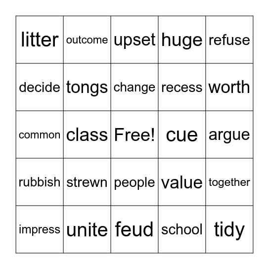 Let's Unite Bingo Card