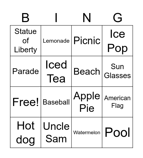 Glen Cove Senior Center Bingo Card