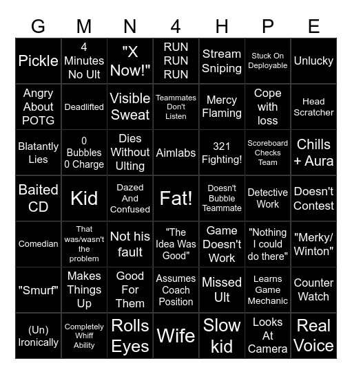 G4H Bingo Card