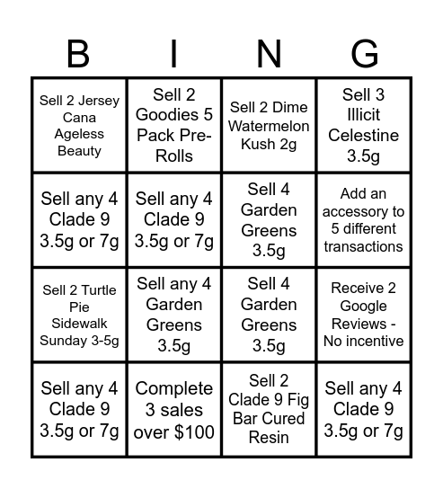 Best Budz Bingo Card