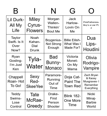 Radio Bingo Class of 2023 Bingo Card