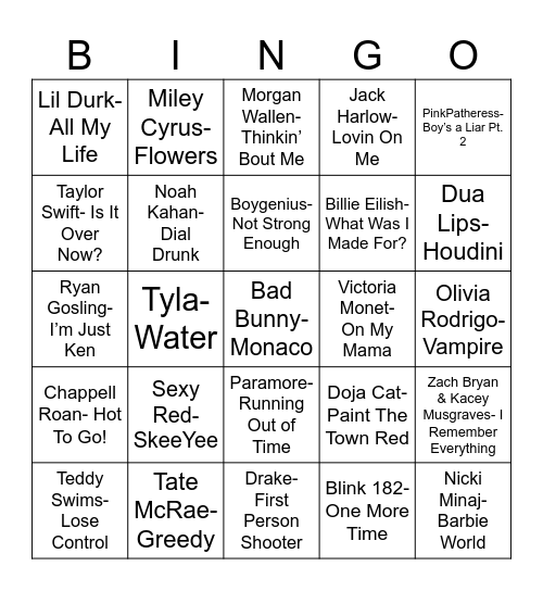 Radio Bingo Class of 2023 Bingo Card