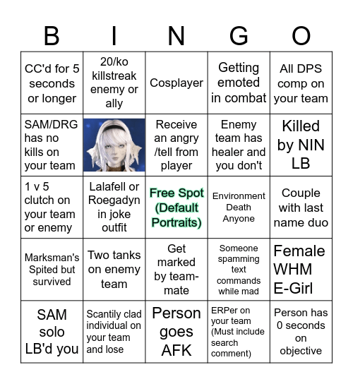 Crystal Conflict Bingo Card