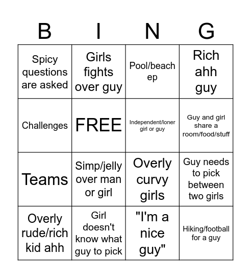 Dahlia fav show 💔💔💔 Bingo Card