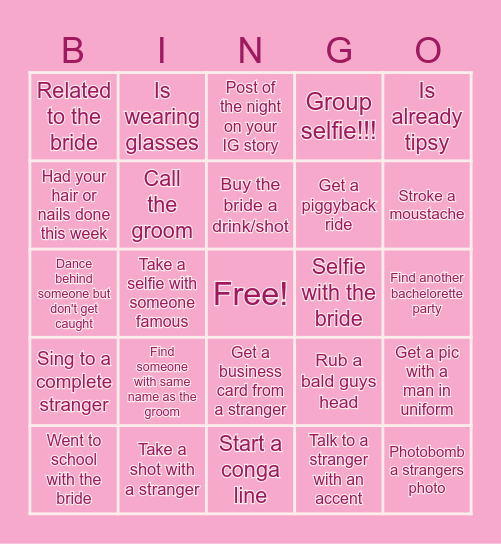 🤍 Kaits Bachelorette Bingo 🤍 Bingo Card