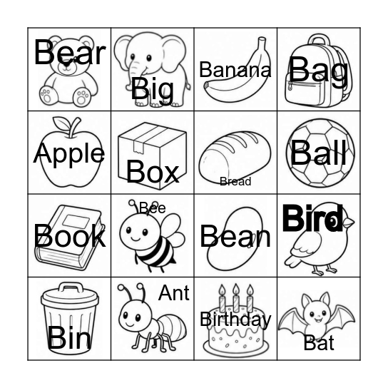 Vocabulary Words BINGO Card