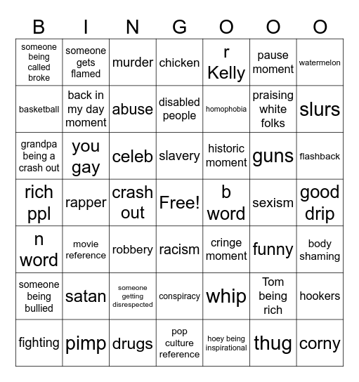 boondocks bingo Card