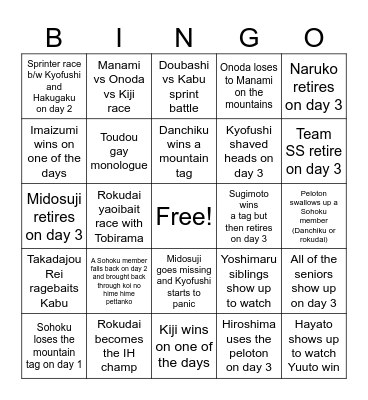 IH3 Bingo Card
