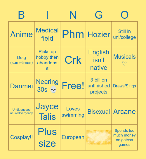Echoritus Bingo Card