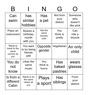 Find someone who (is) Bingo Card