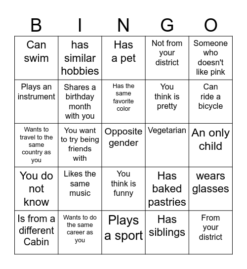 Find someone who (is) Bingo Card