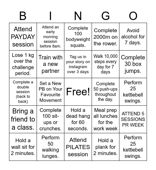 TYG CP Bingo Card
