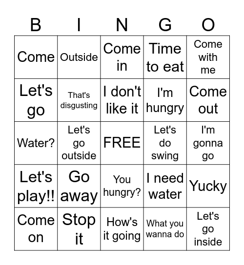 Marcus with Cousins Bingo Card