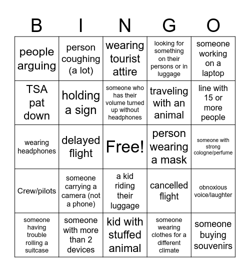 CANADA TRIP BINGO Card