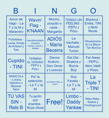 BINGO MUSICAL Bingo Card