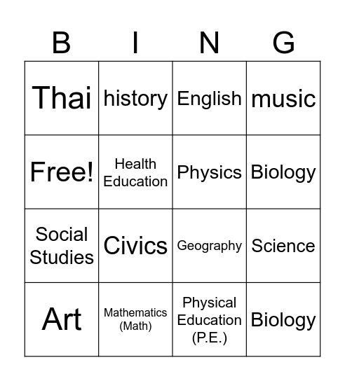 Bingo Card