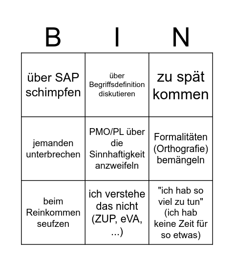 Meeting-Bingo Card