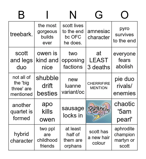 PANTHEON BINGO Card