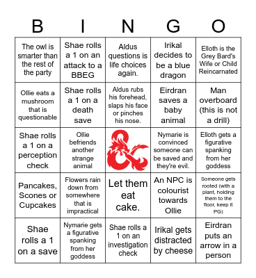 Spring D&D Bingo Card