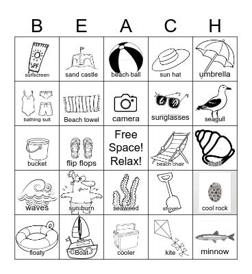 BEACH Bingo Card