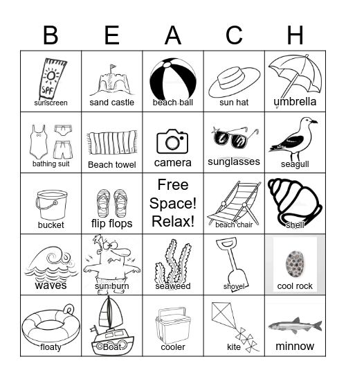 BEACH Bingo Card