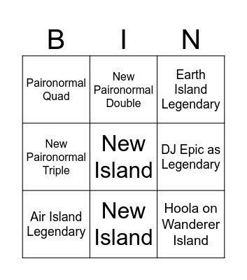 MSM SummerSong 2026 Bingo Card