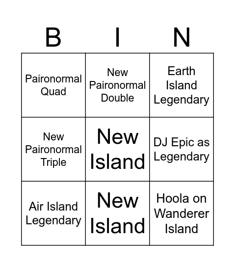 MSM SummerSong 2026 Bingo Card
