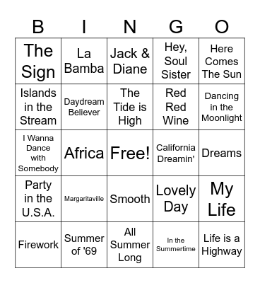 x marks the spot Bingo Card