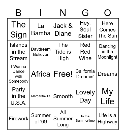 x marks the spot Bingo Card