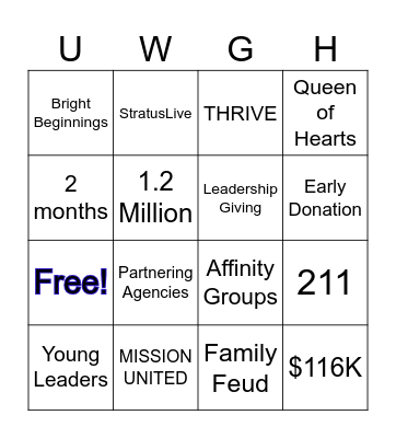 United Way Campaign Bingo Card
