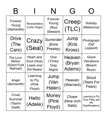 Name's the Same Bingo Card