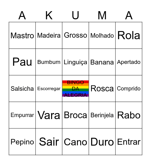 BUMBUM GULOSO Bingo Card