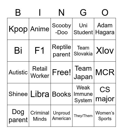 rikatitanic bingo Card