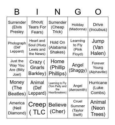Name's the Same Bingo Card