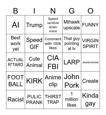 Instagram Reel Bingo Card