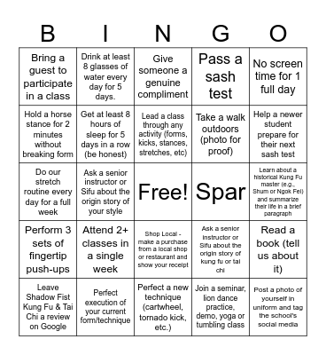 Shadow Fist Blackout Bingo Sept-Dec 2026 Bingo Card