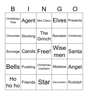 Christmas in July Bingo Card