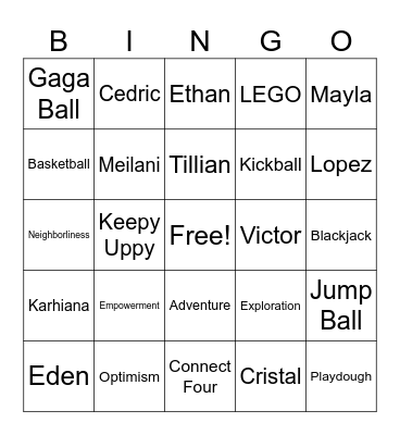One Strong Bingo Card