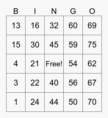 Branny's Bingo Card