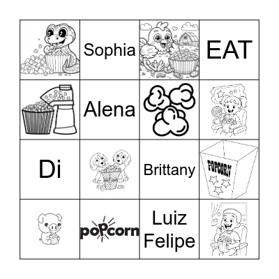 Grade 1  Popcorn Bingo Card