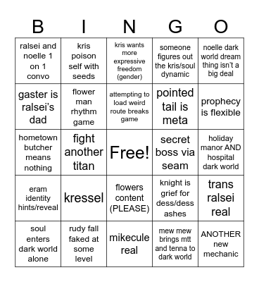 CHAPTER 6 Bingo Card