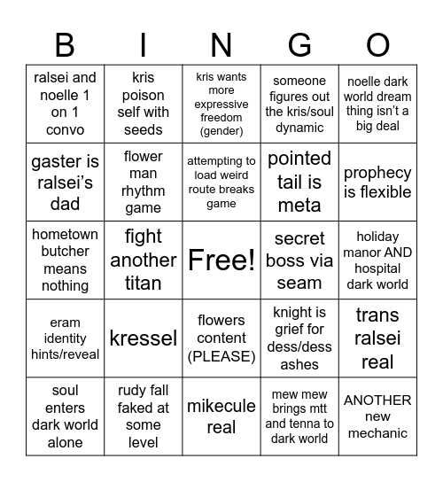 CHAPTER 6 Bingo Card