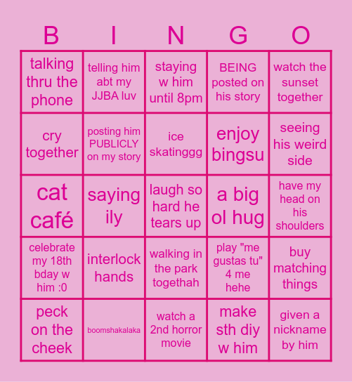 summer luv Bingo Card